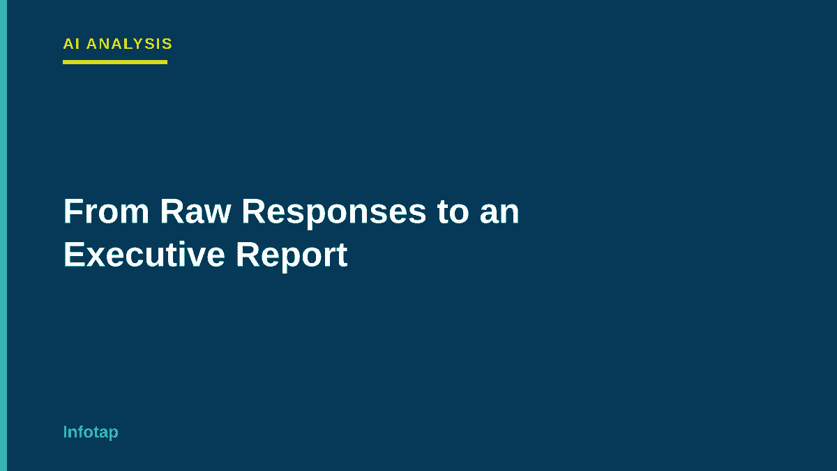 From Raw Responses to an Executive Report, Without an Analyst